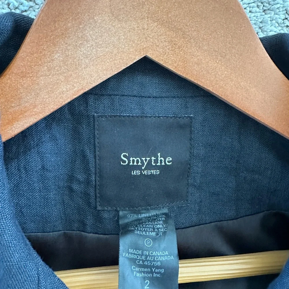 Smythe Navy Double-Breasted Military-Inspired Blazer - Picture 3 of 5